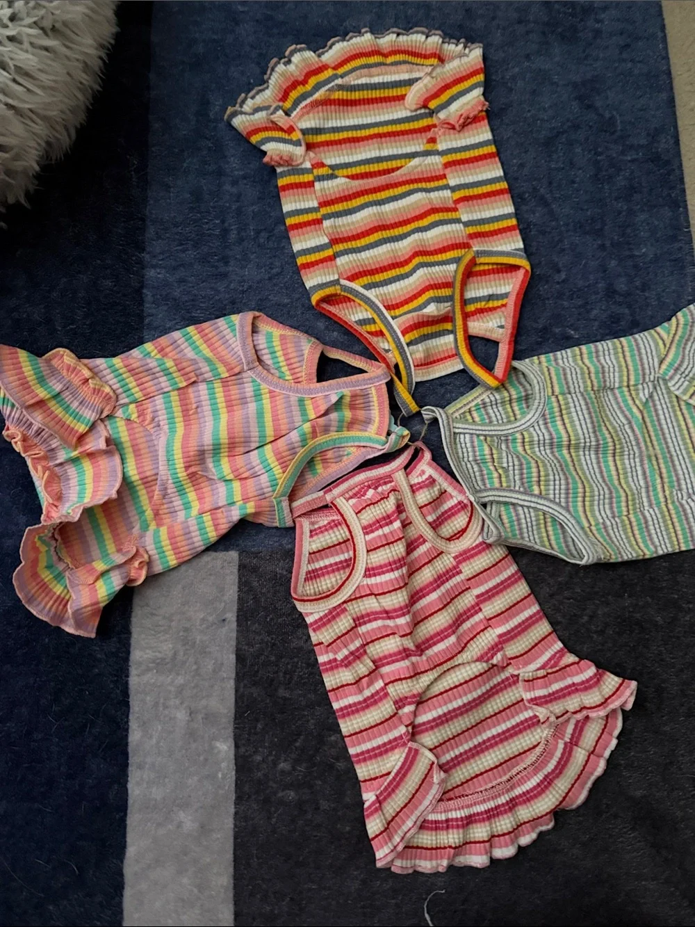 Striped Strawberry & Cherry Dog Tank Top - Multi Color